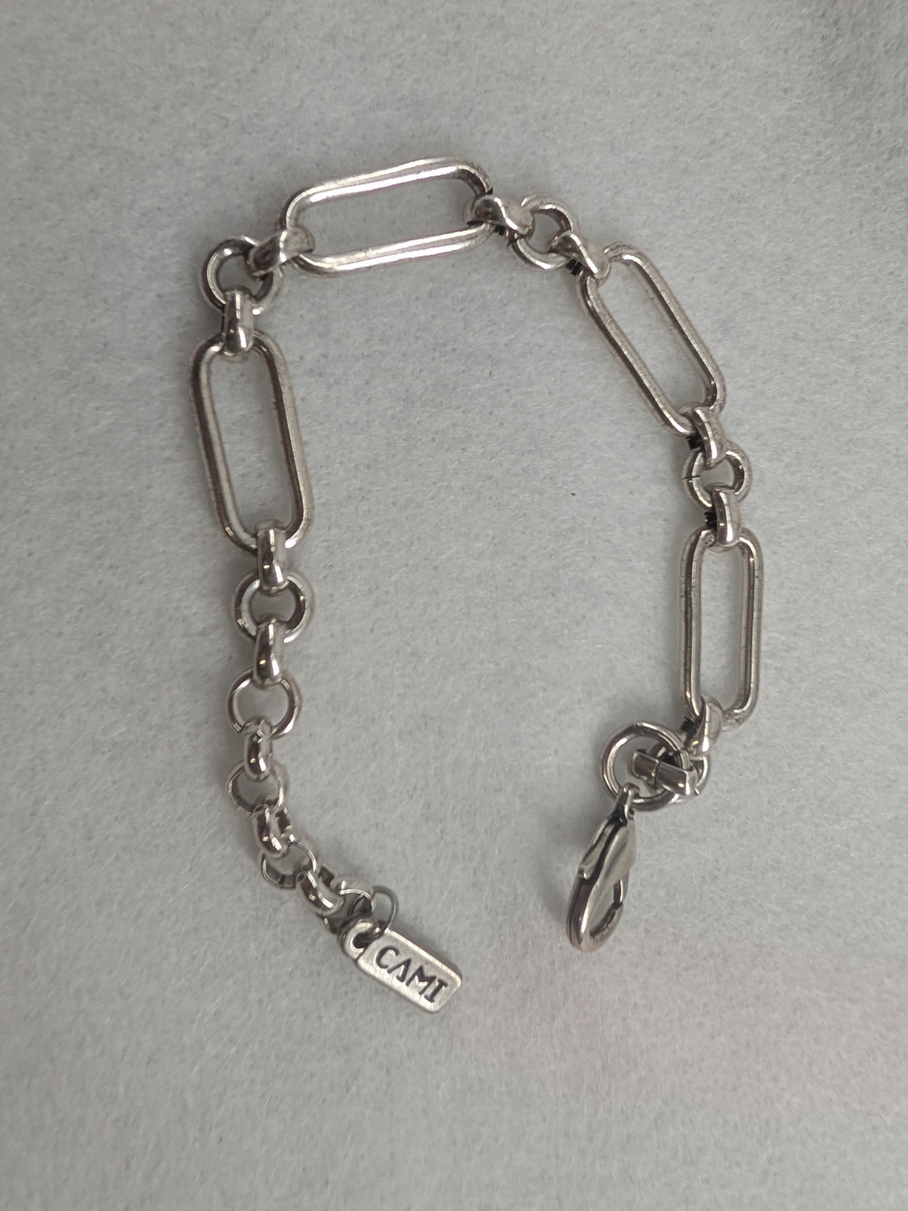 Cami Jewelry mixed-link chain Ami Silver Link Chain Bracelet - Rectangular Links